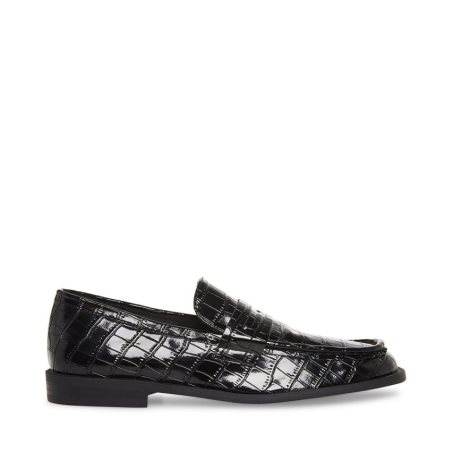 Loafers Steve Madden Goodman Crocodile Mujer Negras | ES VCS360